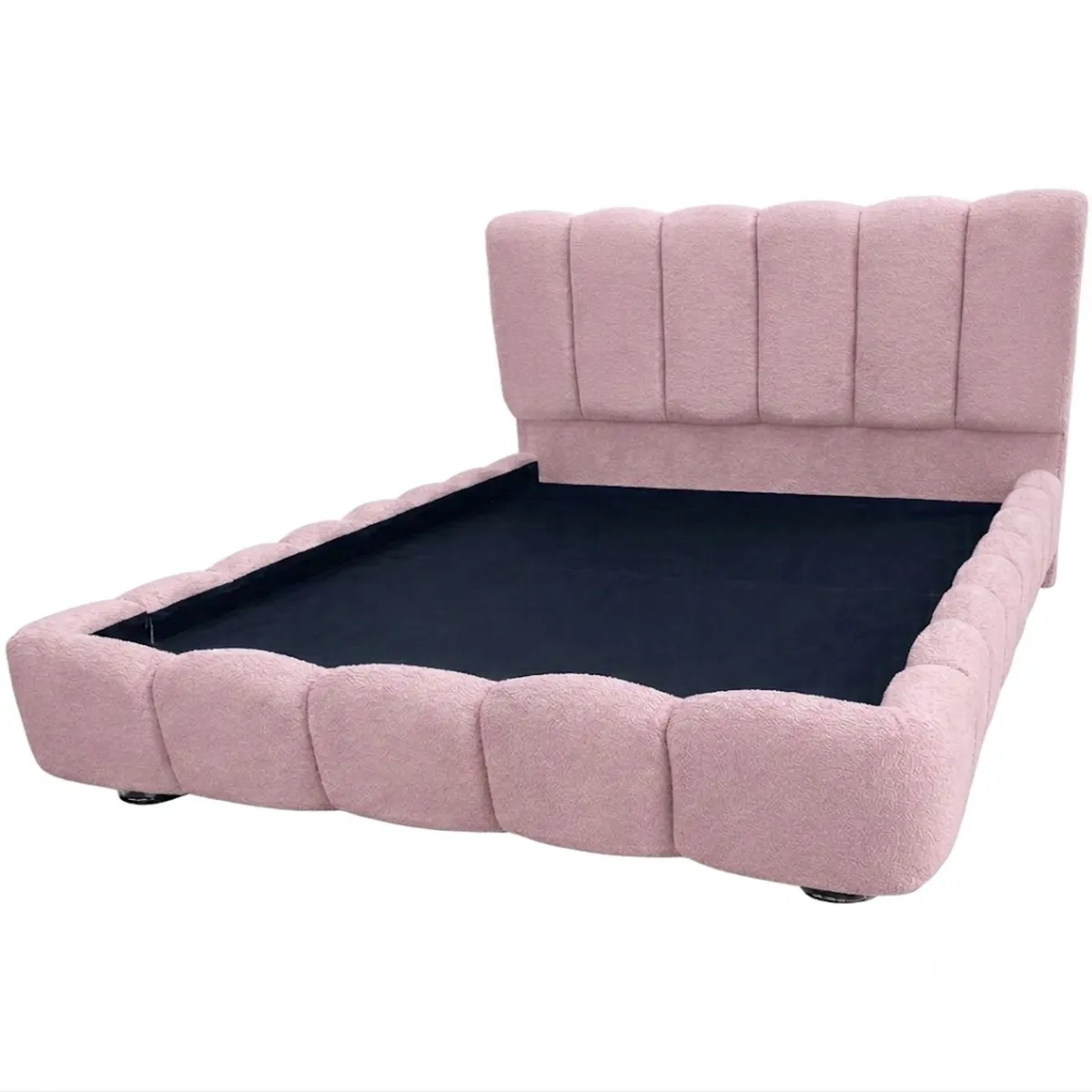 GENERICO - Cama Nube Olimpo 1.5 Plazas Roble y Tela Velvet - No Incluye Colchón