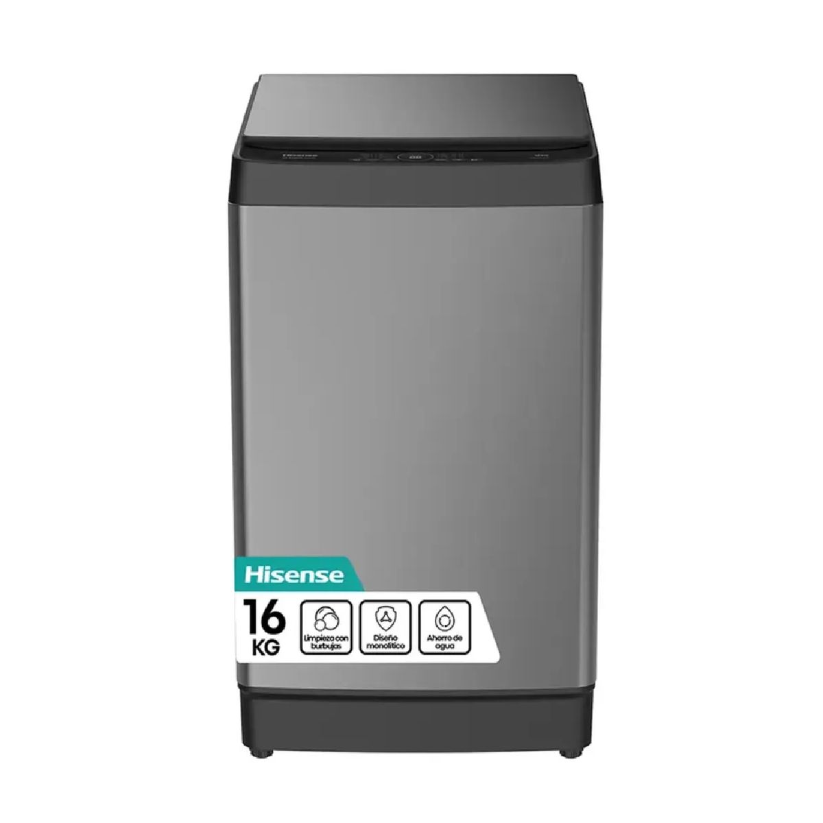 Hisense - Lavadora Hisense Carga Superior 16 Kg WT3K1623UT Silver