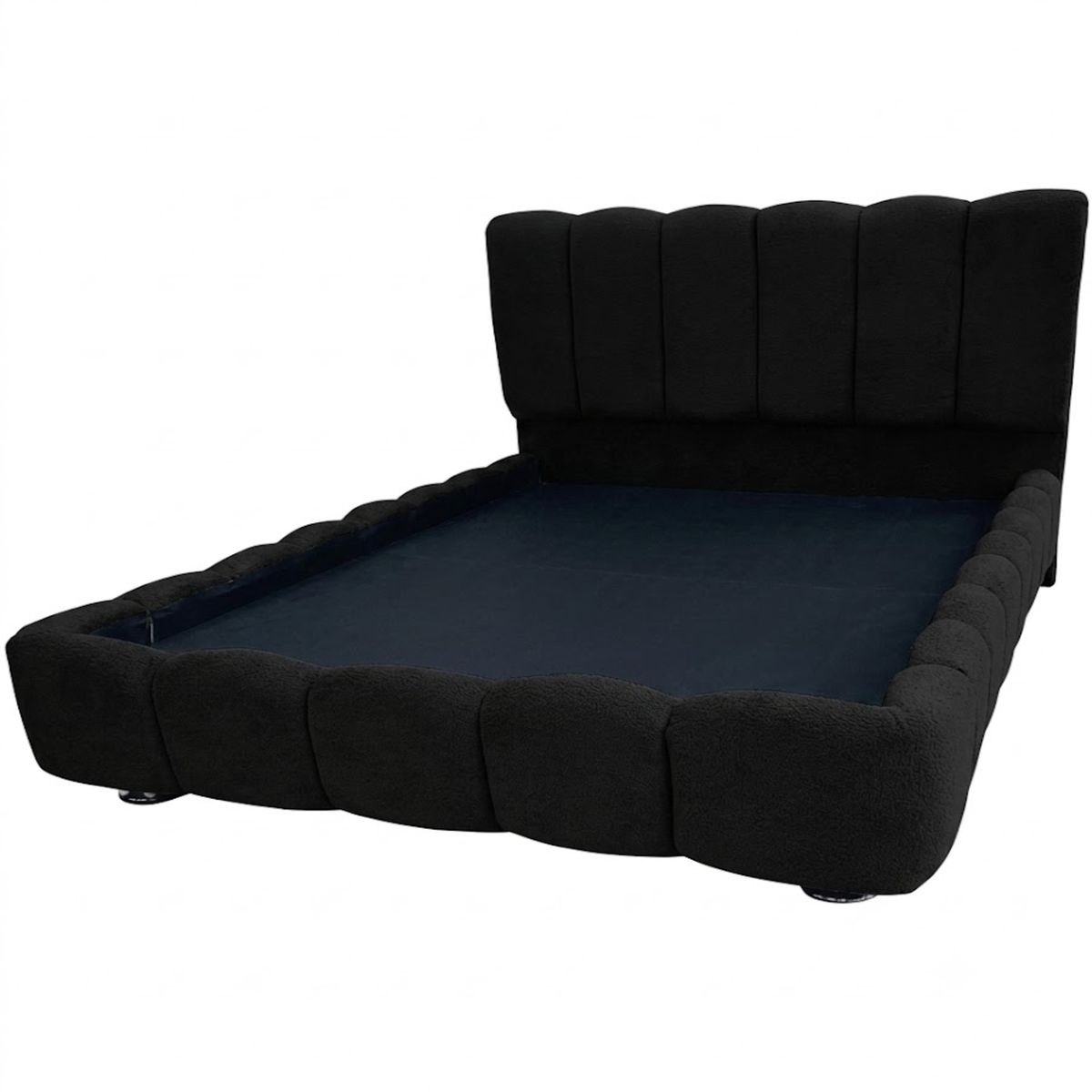 GENERICO - Cama Nube Olimpo Queen  Roble y Tela Velvet - No Incluye Colchón