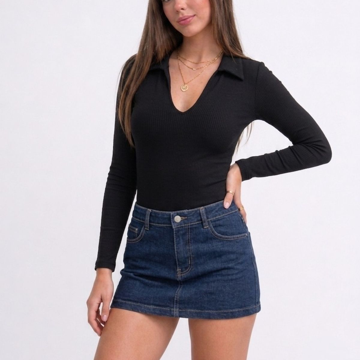 GENERICO - POLO MUJER CUELLO CAMISERO TENDENCIA INVIERNO