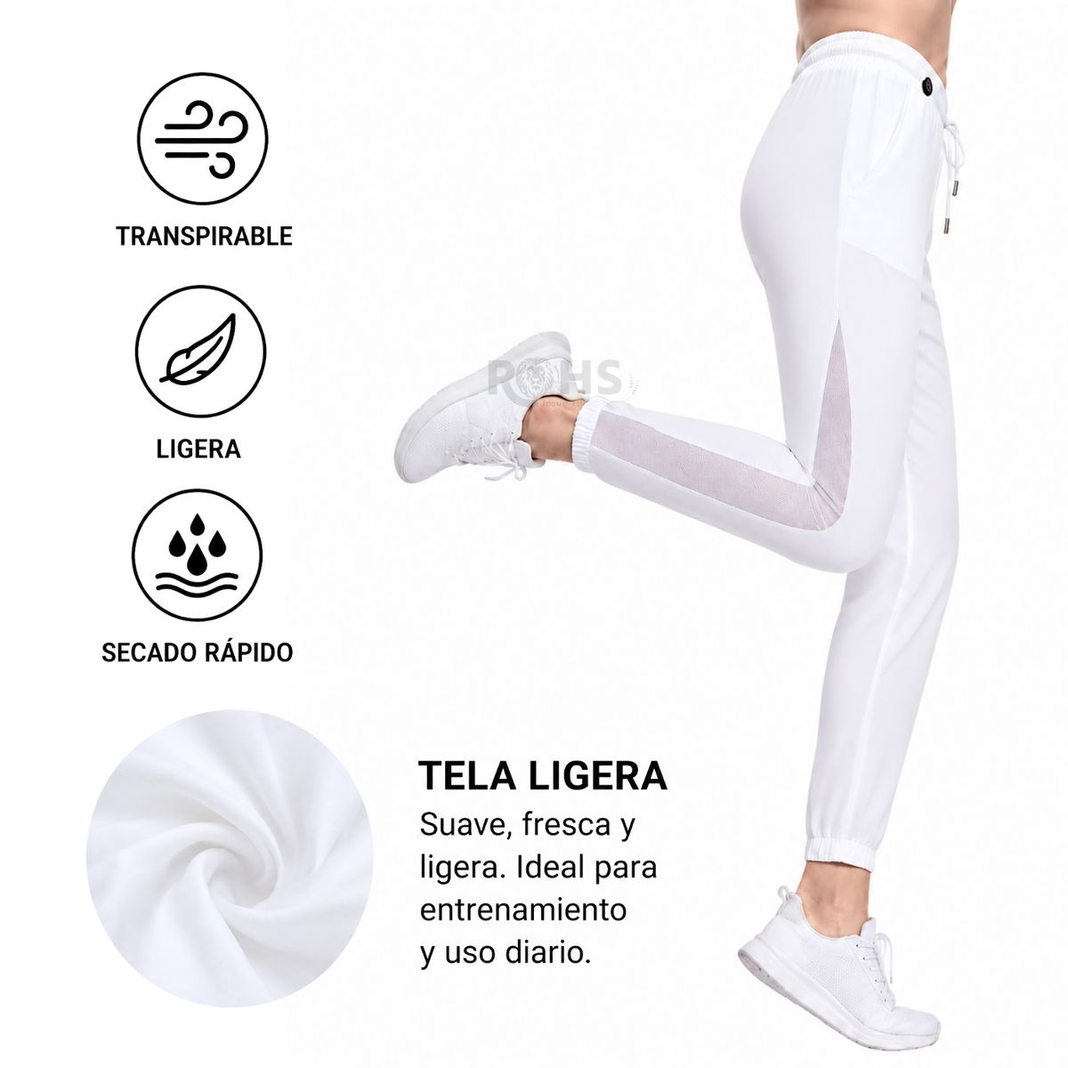 ROHS - Pantalón Jogger Deportivo Para Mujer Blanco