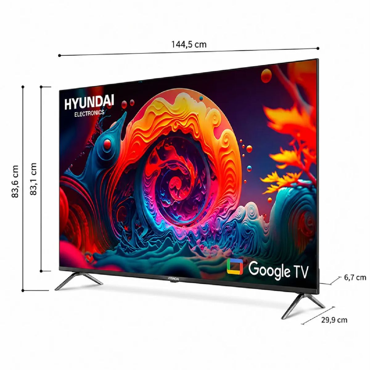 HYUNDAI - Televisor Hyundai HYLED6513QG QLED 65 Smart TV 4K UHD con Google TV