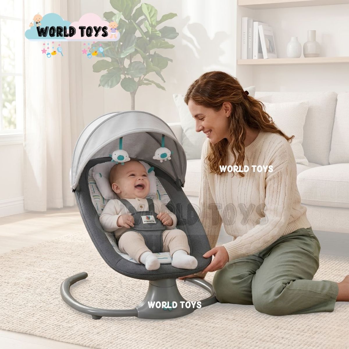 Baby - Mecedora Multifuncional para Bebés «LEXIE» Edición Exclusiva Dark Gray