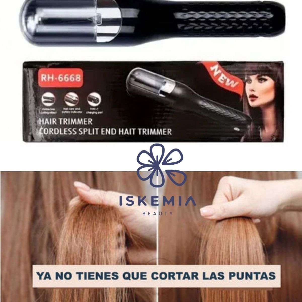 GENERICO - MÁQUINA QUITA HORQUILLA Cortadora de puntas abiertas de cabello Inalámbrica en NEGRO