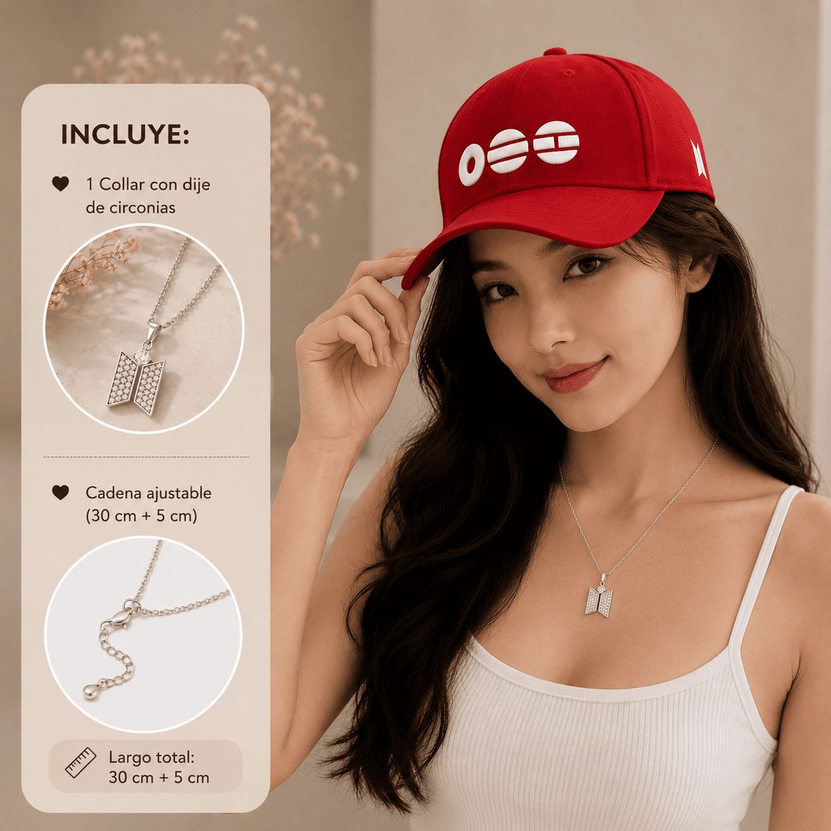 GENERICO - COLLAR BTS + GORRO BTS - FANS DE ARMY