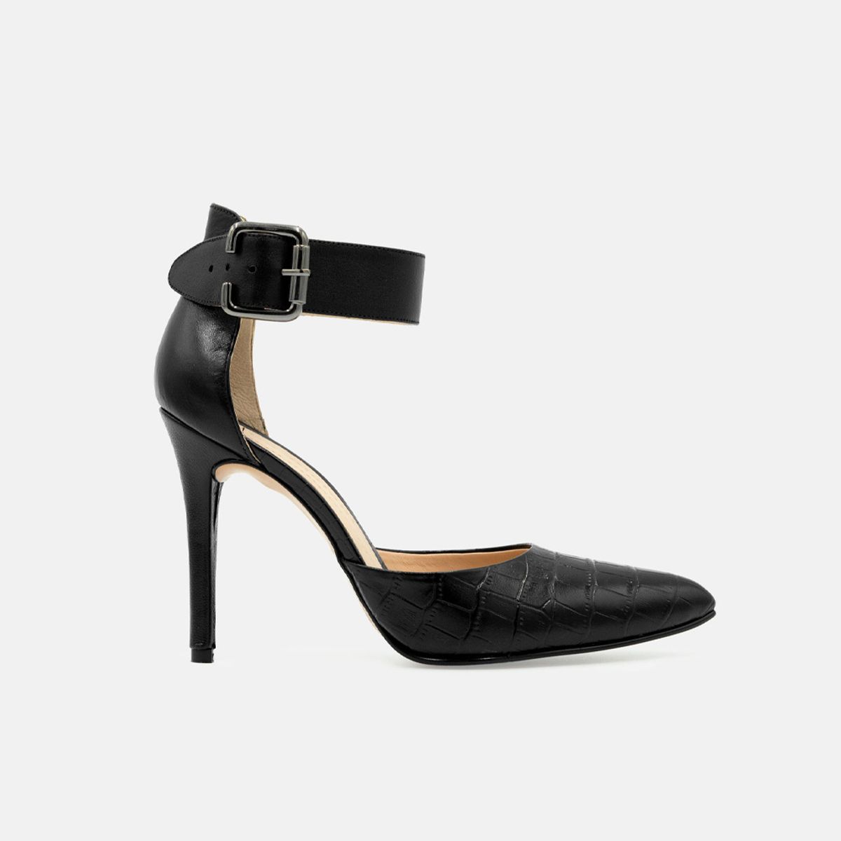GINO BIGIONI - Stiletto REVE cuero charol negro GINO BIGIONI en taco punta para mujer