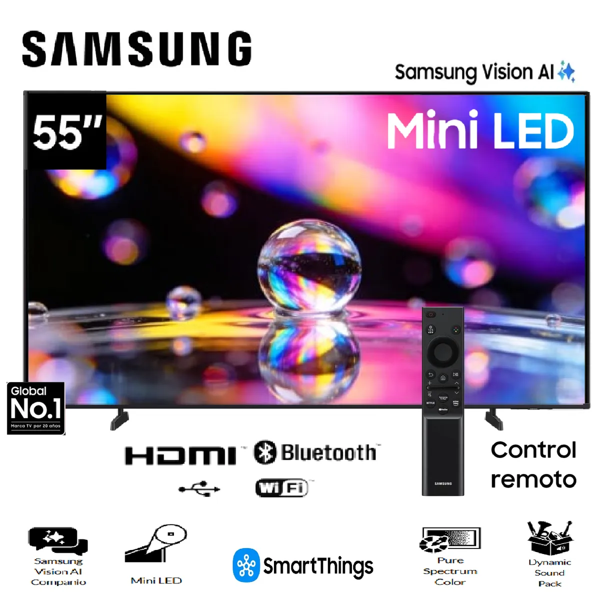 SAMSUNG - Mini LED 55 Pulgadas UHD 4K Smart TV M70H Modelo 2026