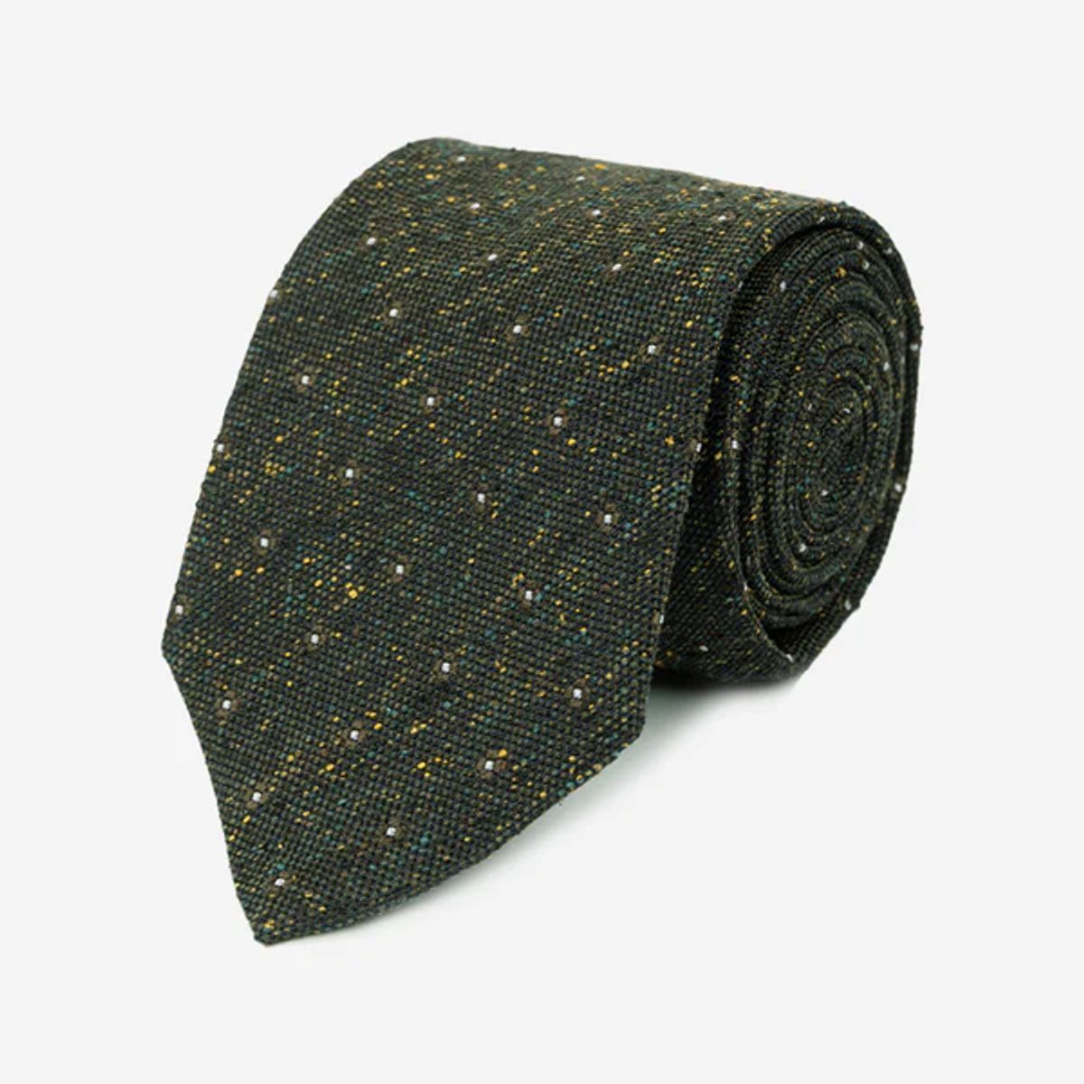 Andrew'S Ties - Corbata Verde Olivo Texturizada con Micro Motas