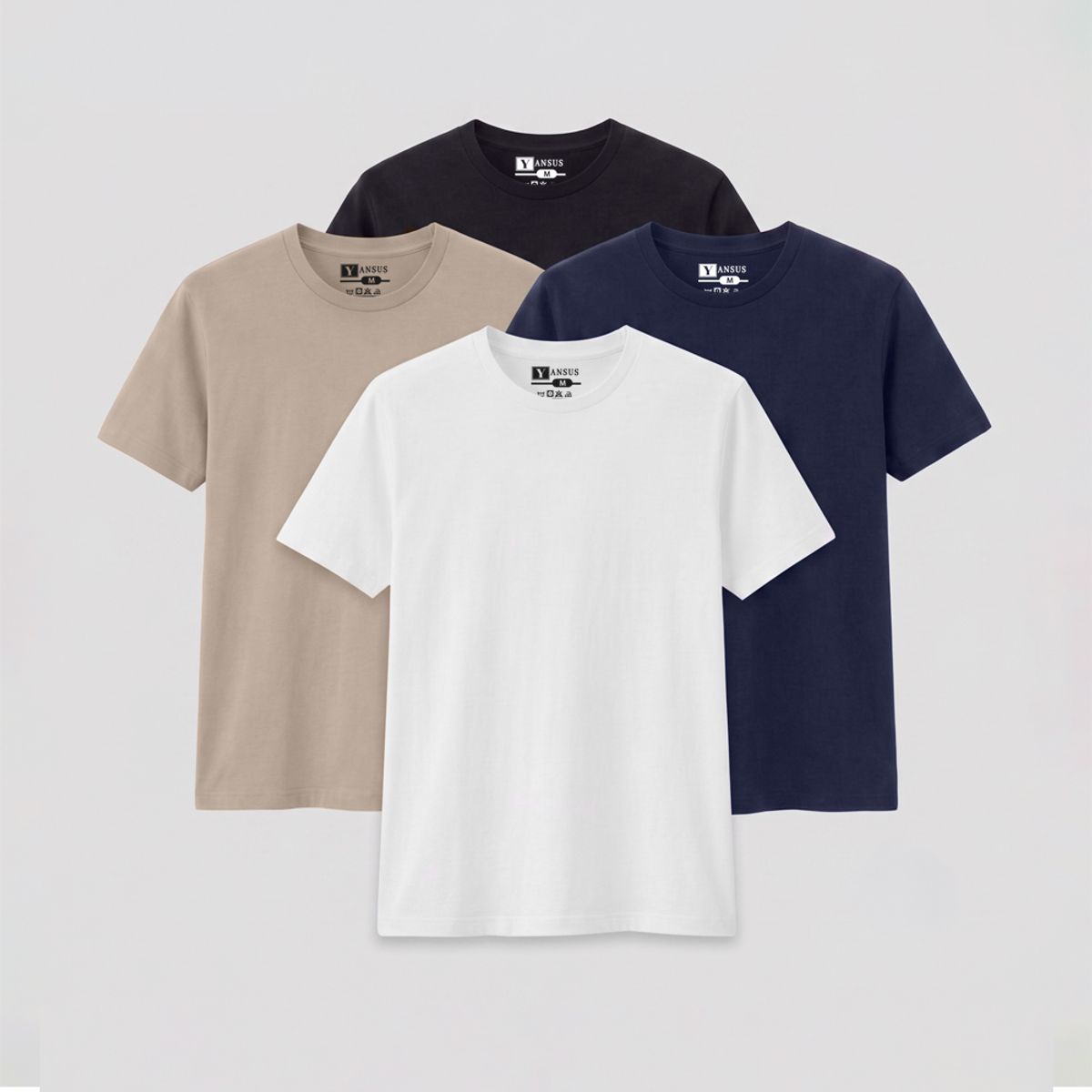 YANSUS - Polo Pack 4 Hombre Basico Yansus