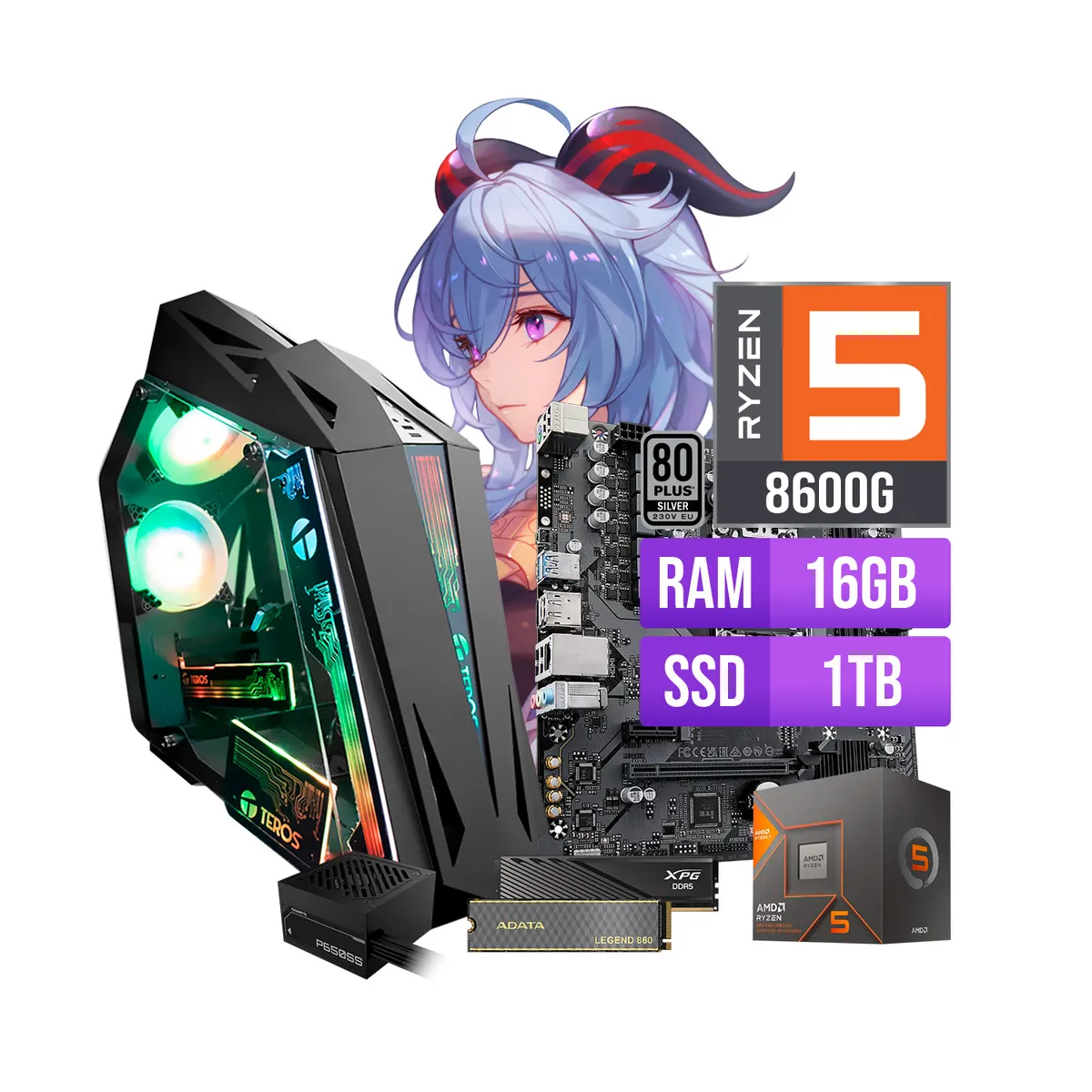 AMD - CPU GAMER RYZEN 5 8600G 16GB RAM DDR5 1TB SSD.