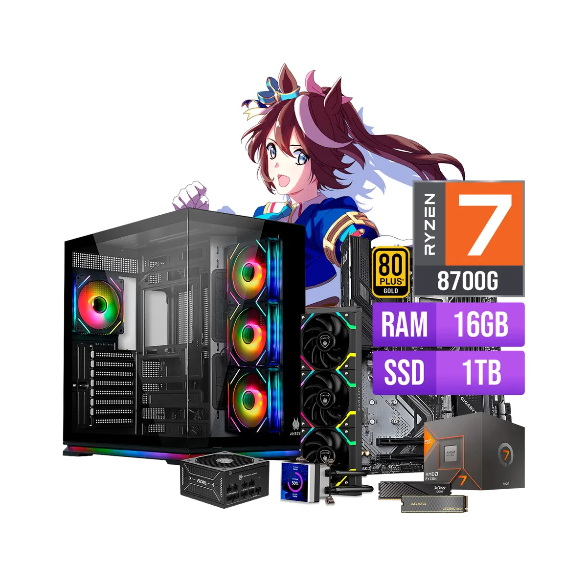 AMD - CPU GAMER RYZEN 7 8700G 16GB RAM 1TB SSD.