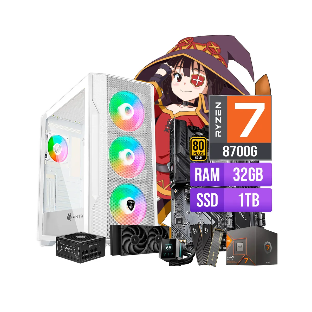 AMD - CPU GAMER RYZEN 7 8700G 32GB RAM DDR5 1TB SSD.
