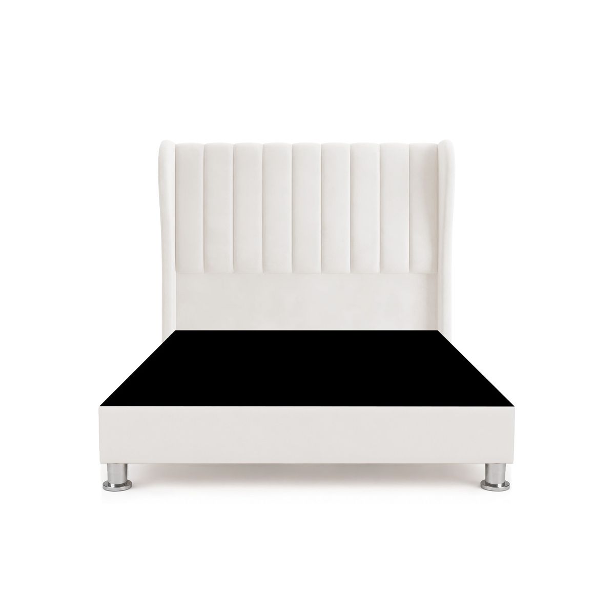 MUEBLES MACRUMO - Cama tapizada Barcelona en P - 1.5Plz- color Blanco Ivory