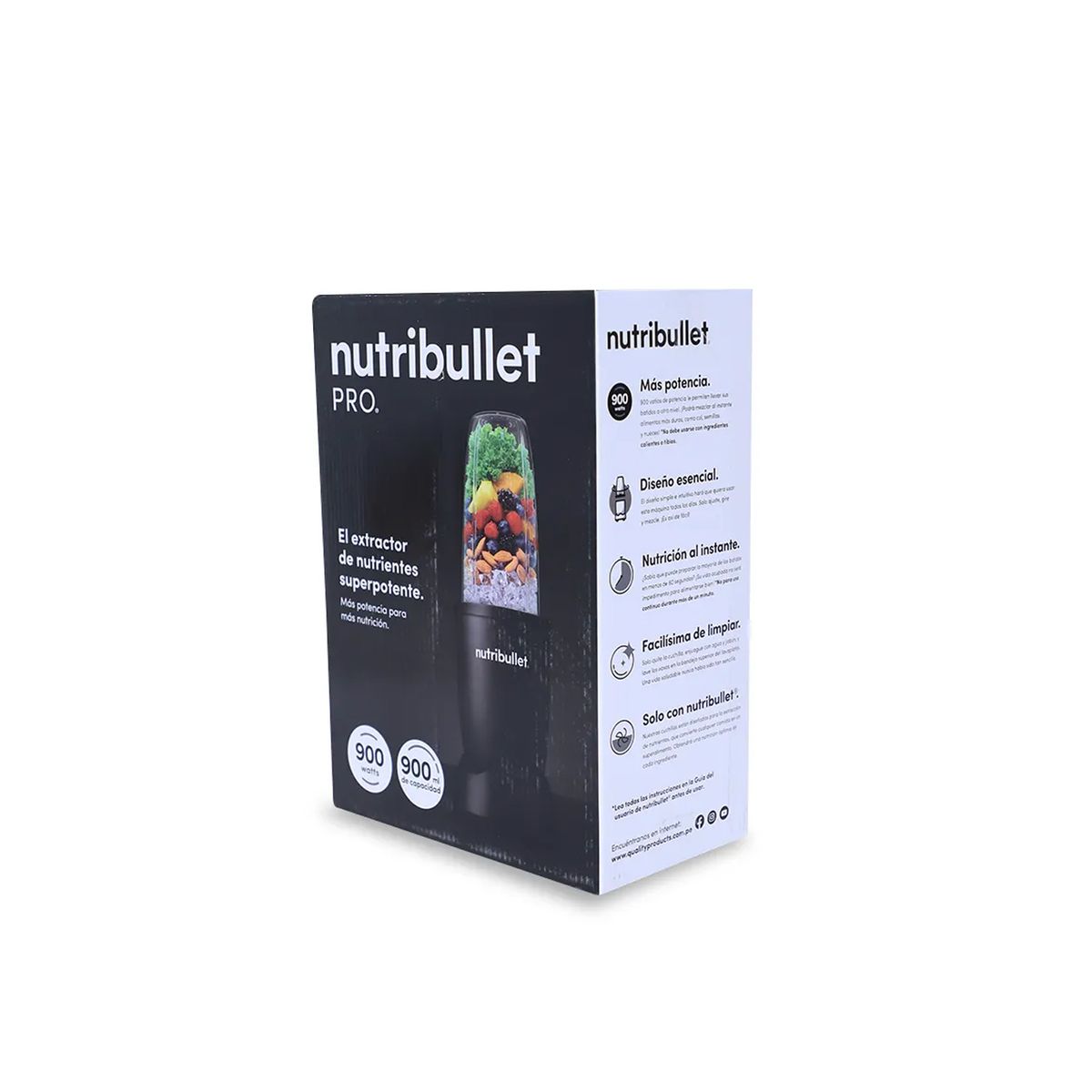 QUALITY PRODUCTS - Licuadora Portátil Nutribullet PRO 900 para Smoothies y Batidos Negro