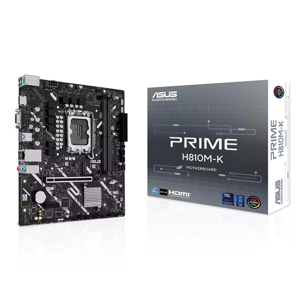 ASUS - Placa madre ASUS PRIME H810M-K DDR5 hasta 128 GB PCIe 4.0 M.2 x4