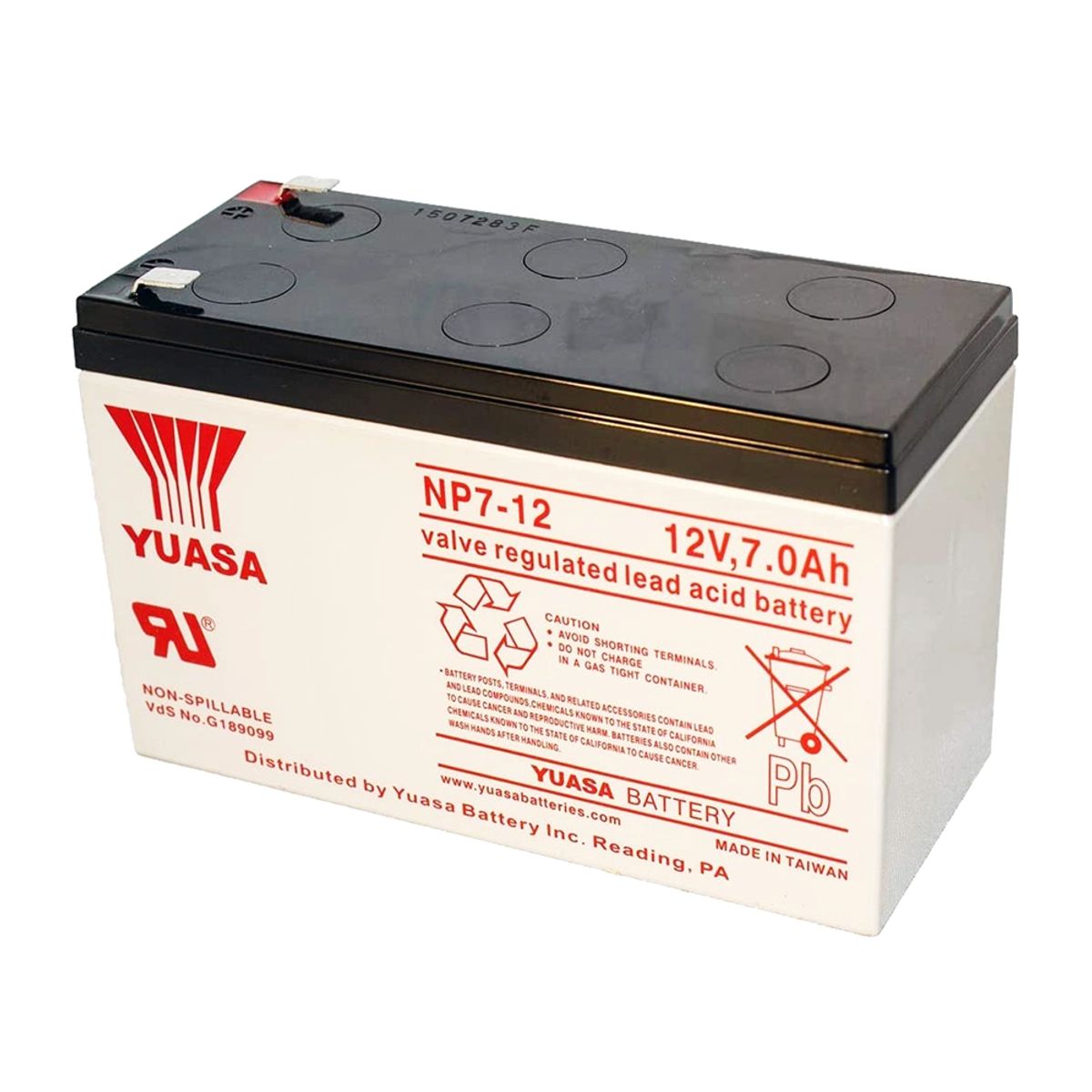 GENERICO - Batería Yuasa NP7-12 12V 7Ah potencia