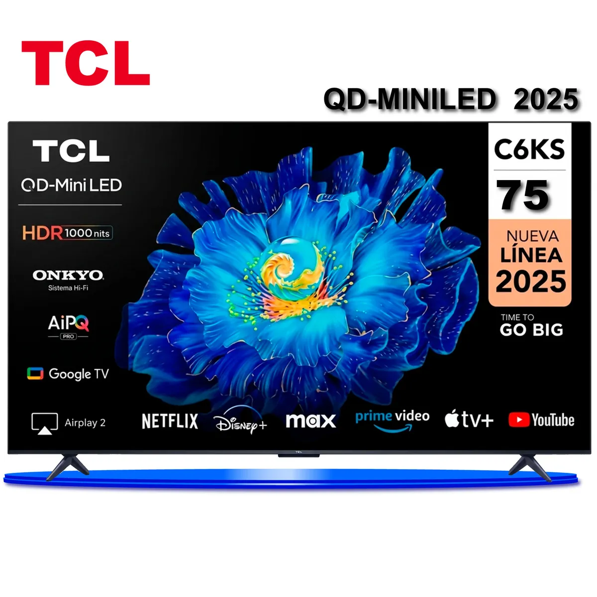TCL - Televisor TCL 75 4K QD Mini LED Google TV 75C6KS