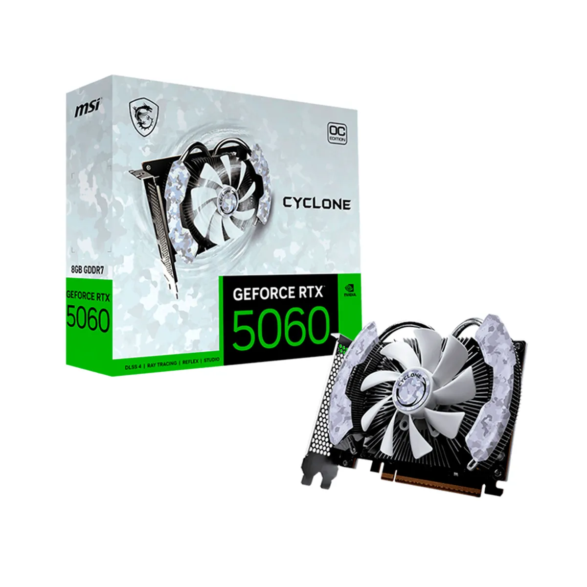 Msi - TARJETA DE VIDEO MSI GEFORCE RTX 5060 8G CYCLONE OC NVIDIA BLACKWELL 8GB GDDR7 PN G5060-8CC