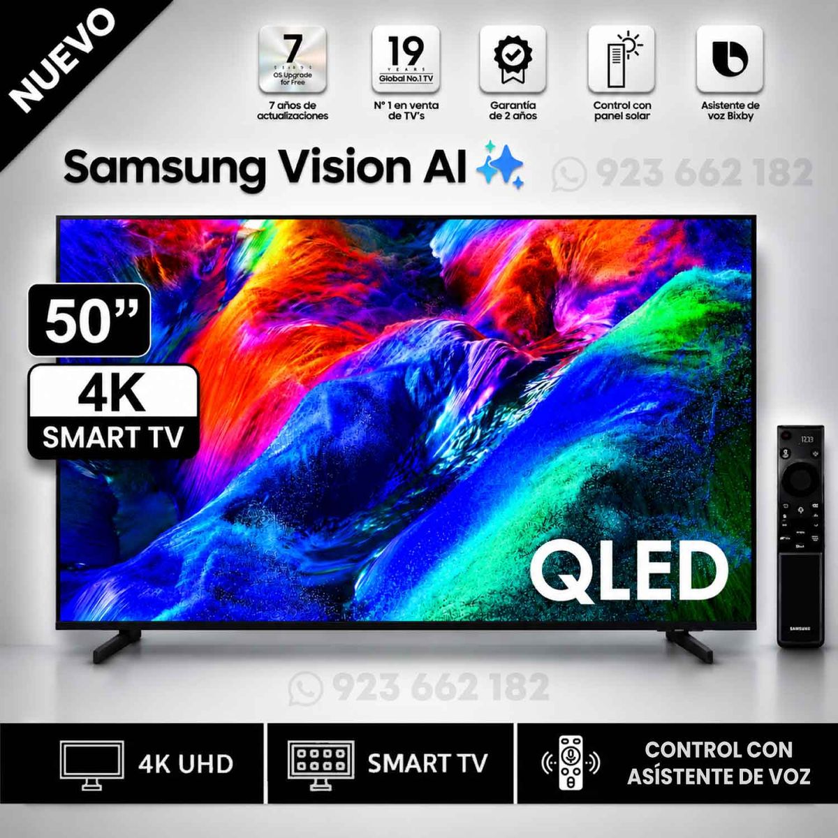 SAMSUNG - Televisor Samsung QLED 50" 4K Ultra HD Tizen QN50Q7FAAGXPE - Modelo 2025