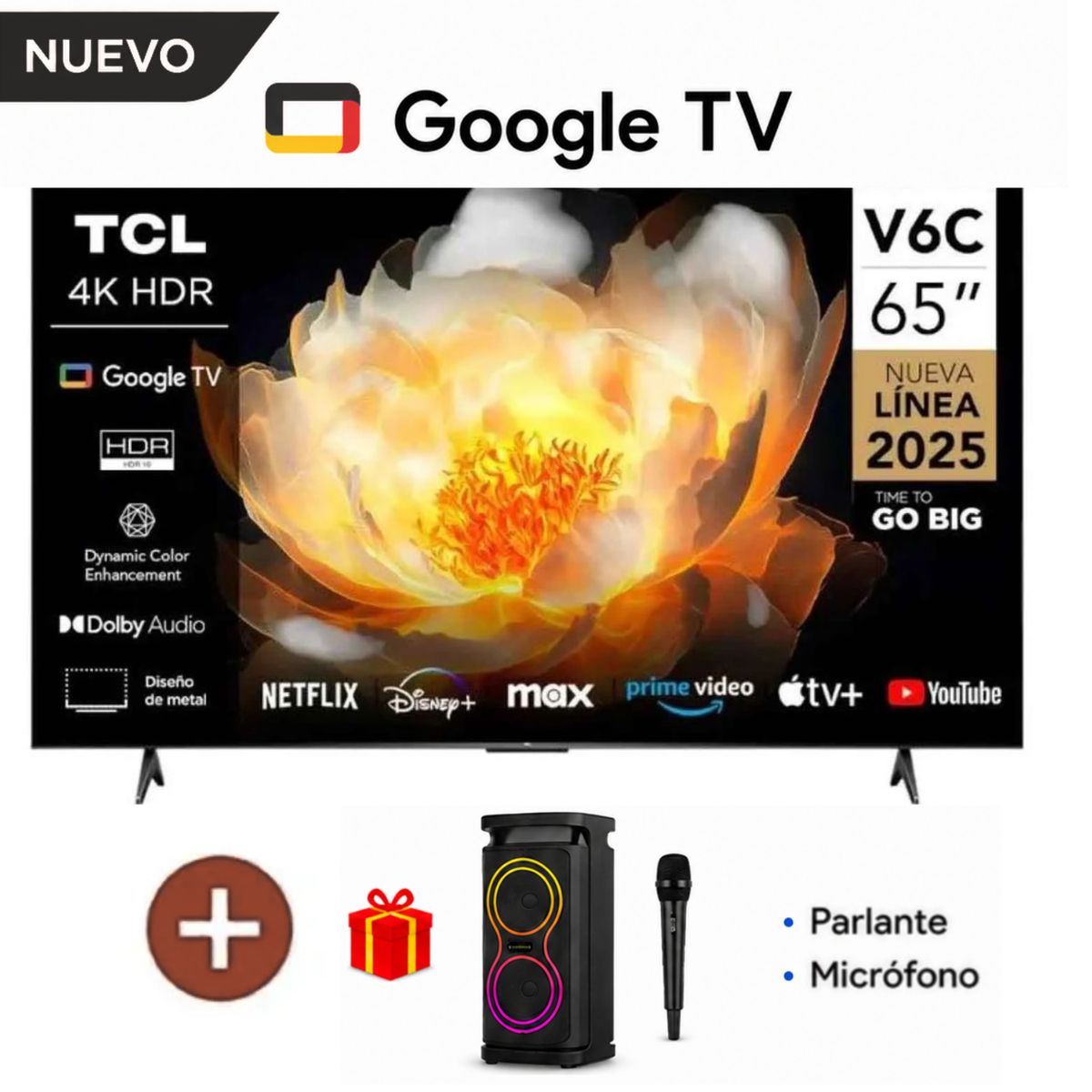 TCL - Televisor TCL 65 UHD 4K Smart TV 65V6C