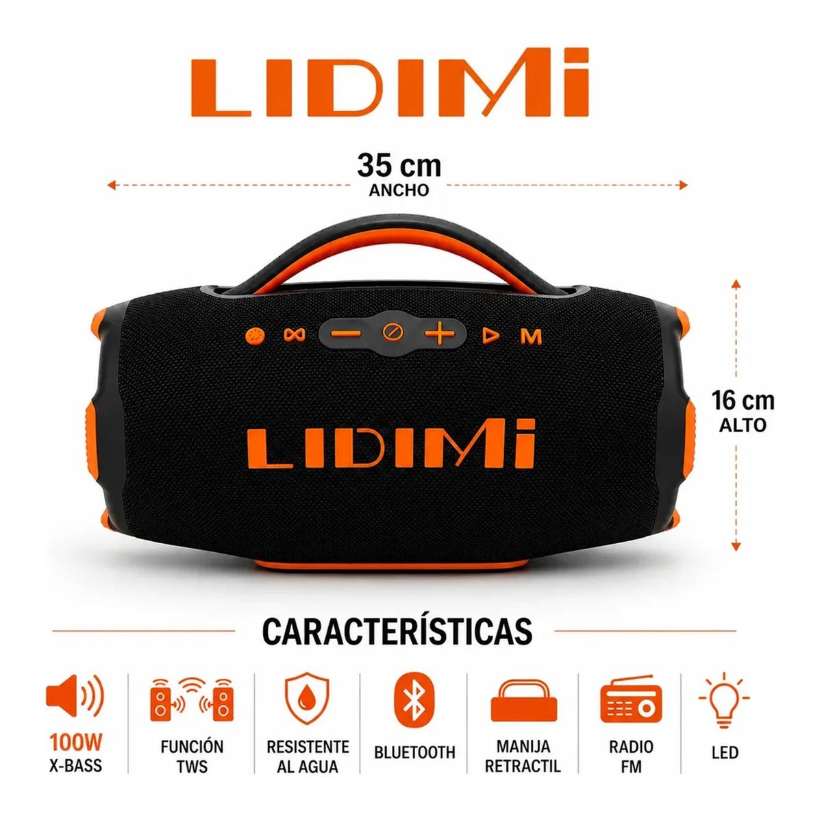 LIDIMI - Parlante Bluetooth Lidimi LD-S676 100W USB Extra Bass