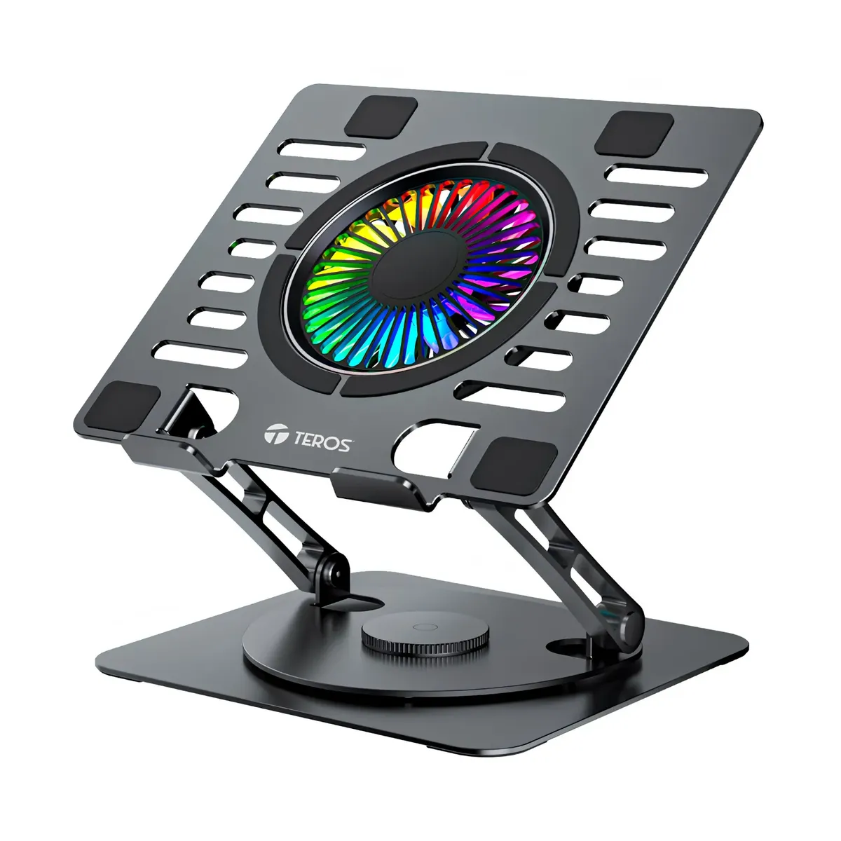 Teros - Base de Aluminio Ventilador Cooler Pad Teros TE7132N para Notebook, Portátiles y Tablets.