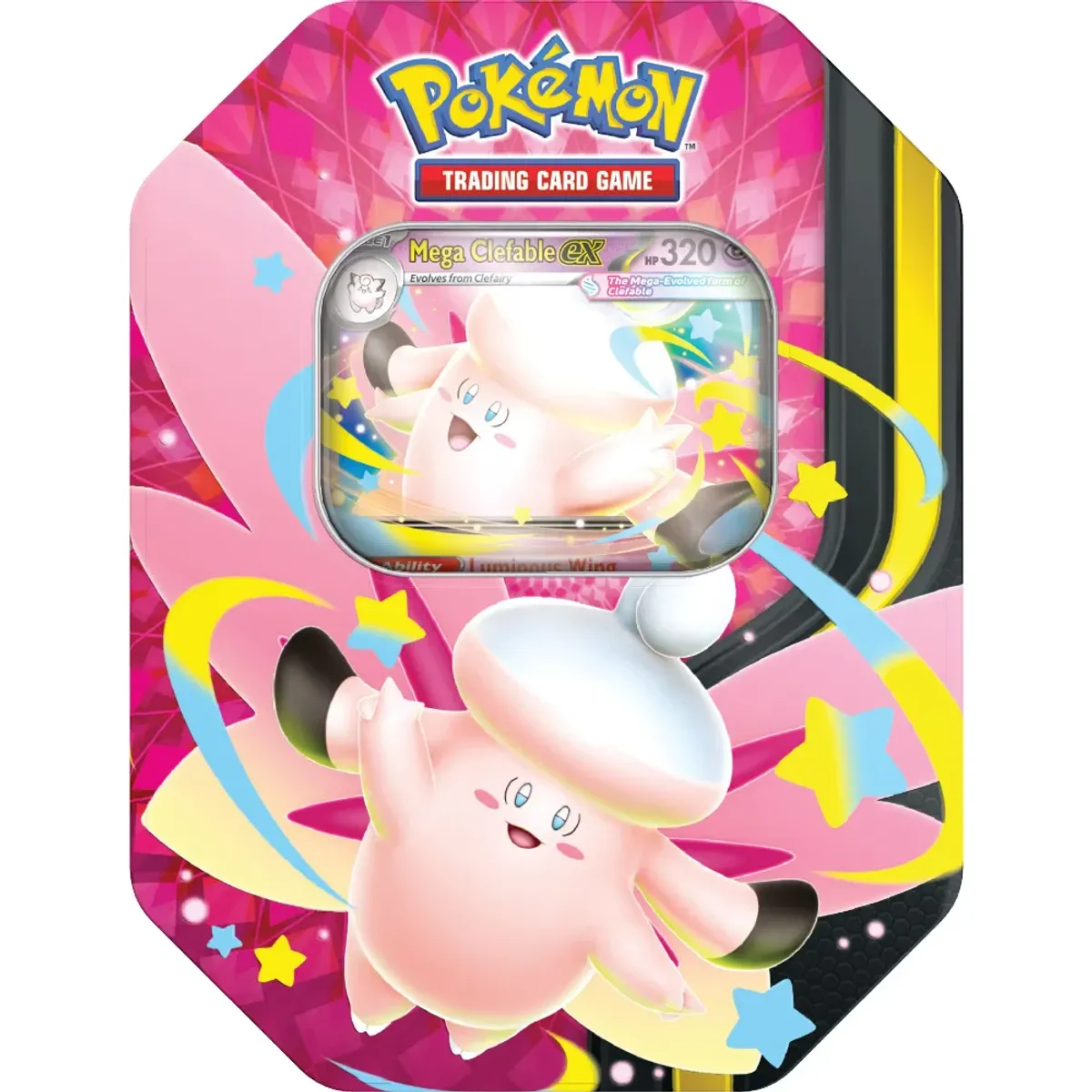 POKEMON - Cartas Pokemon TCG Mega Moonlit Clefable - 40 Cards y Lata Coleccionable Inglés