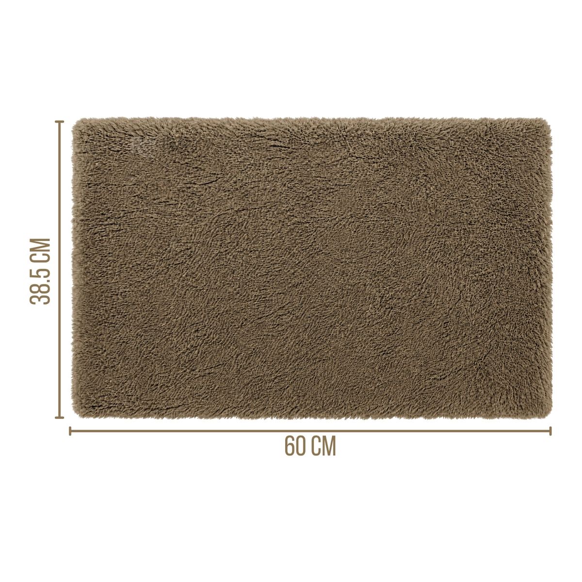 OEM - Alfombra Afelpada Pequeña Rectangular Café 60 x 38.5 cm