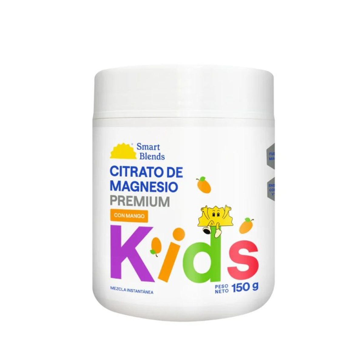 GENERICO - Citrato de Magnesio en Polvo para Niños x150 g Sabor Mango - Smart Blends