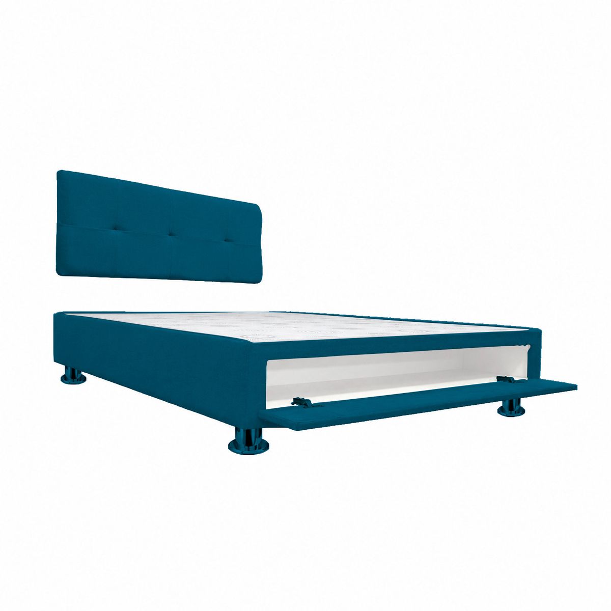 MUEBLES MACRUMO - Cama tapizada Brisa con sabanera - 1.5 Plz - Color Turquesa