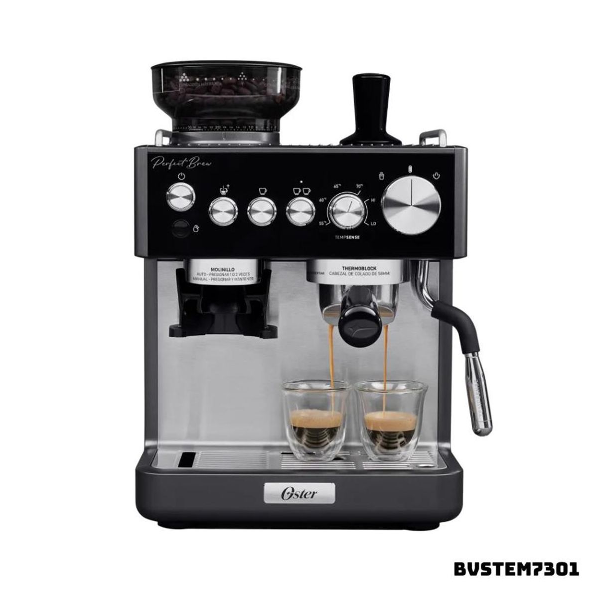 OSTER - Cafetera Perfect Brew de Espresso con Molinillo BVSTEM7301