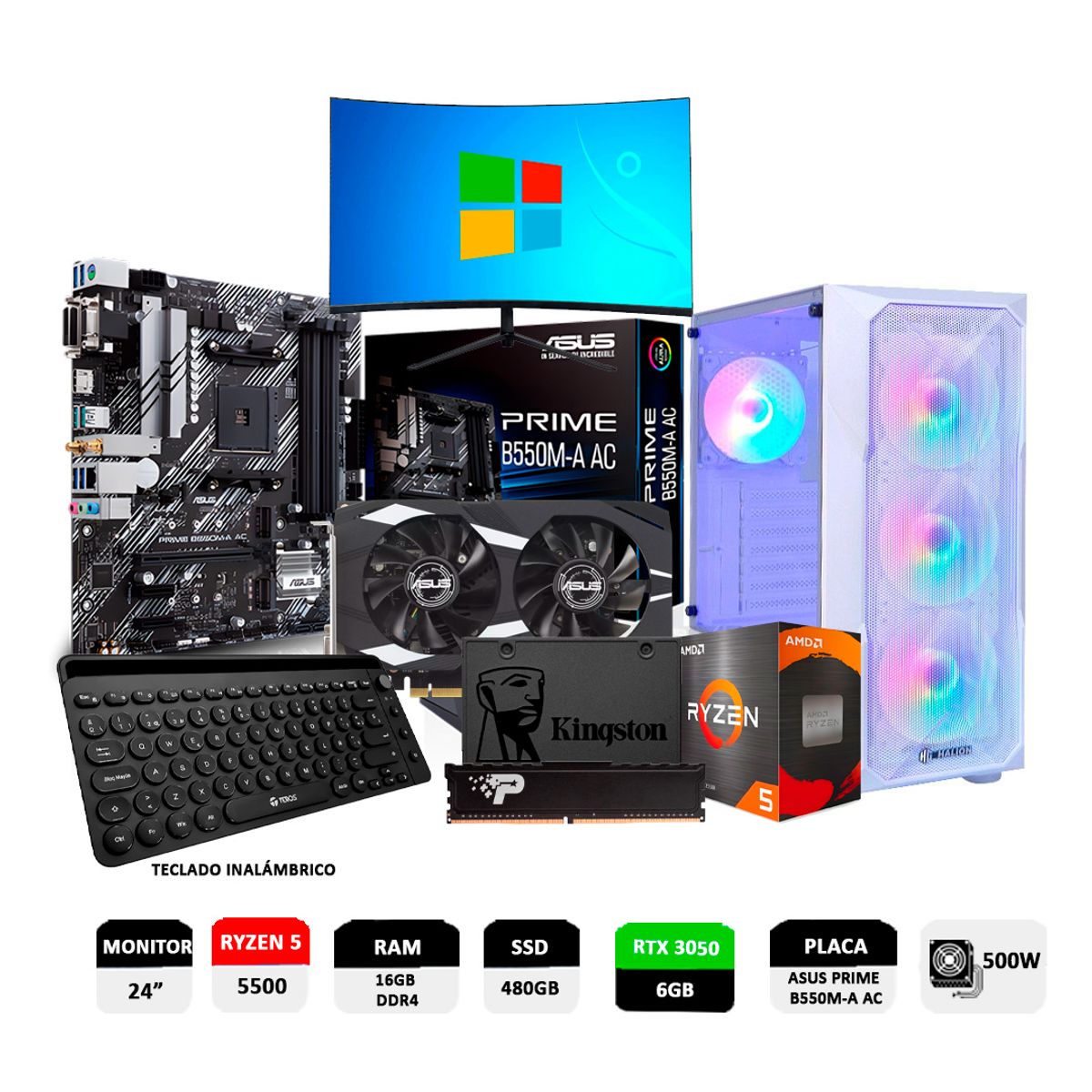 ASUS - PC RYZEN 5 5500