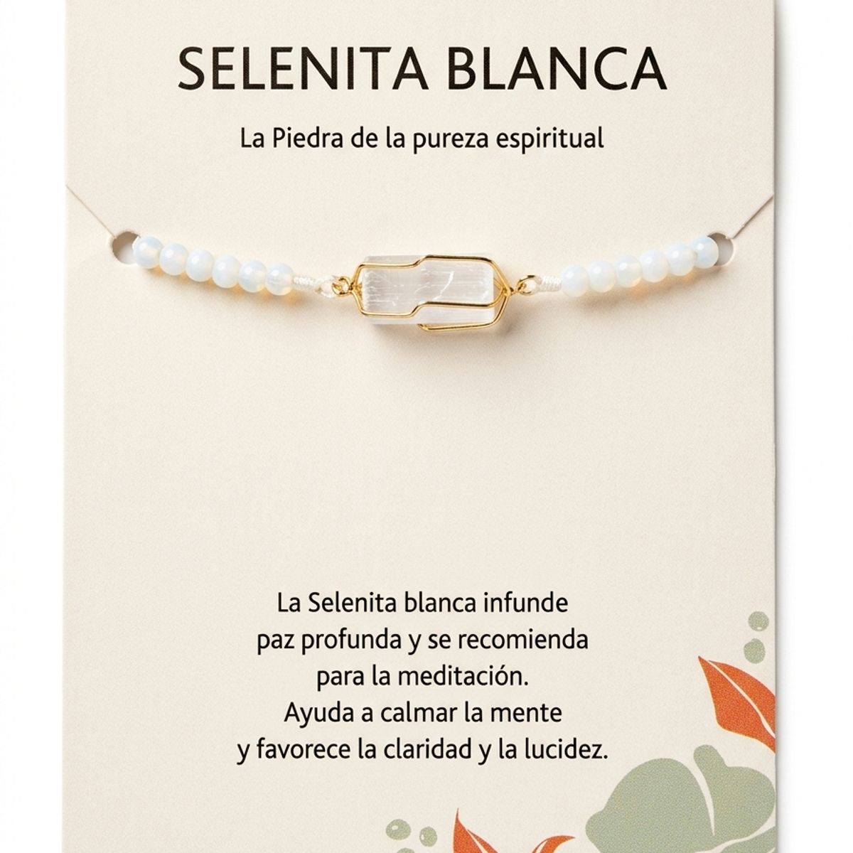 SM - Pulsera Selenita Blanca para la Pureza Espiritual