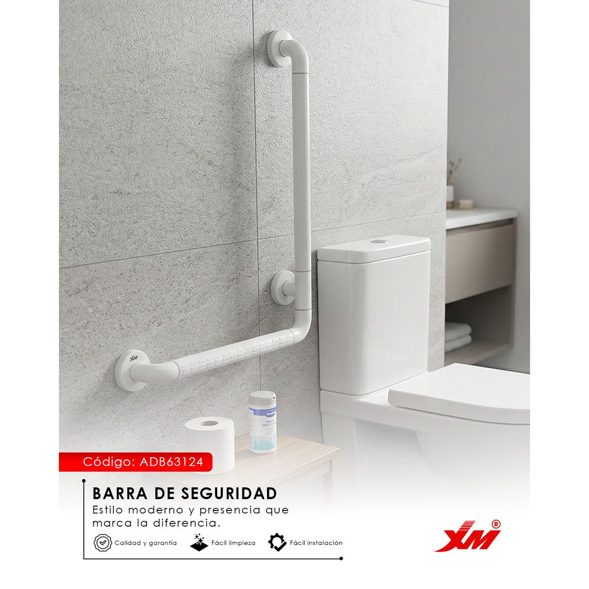 XM - Barra de seguridad acero inoxidable ADB63124
