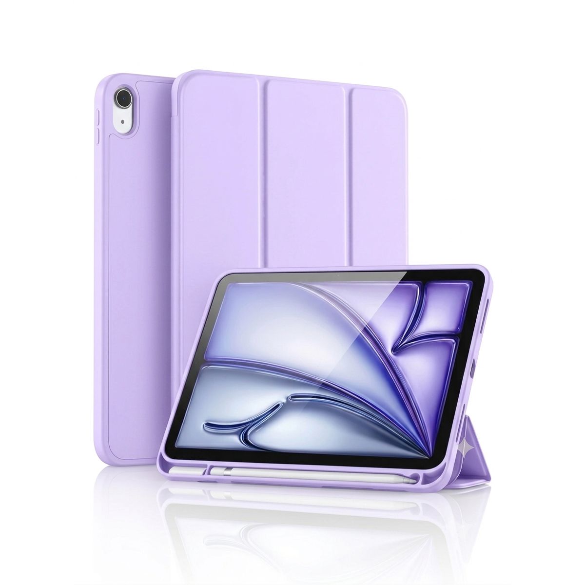 GENERICO - Funda para iPad Air 11" 2025 M3 Imantada Lila Soporte Plegable + Porta Lápiz