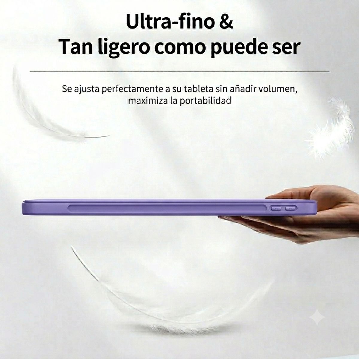 GENERICO - Funda para iPad Air 11" 2025 M3 Imantada Lila Soporte Plegable + Porta Lápiz