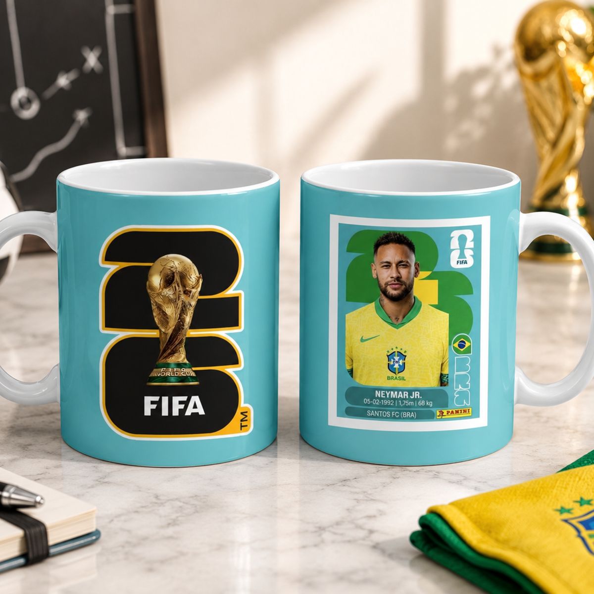 GENERICO - Taza personalizada copa mundial, Neymar Brasil