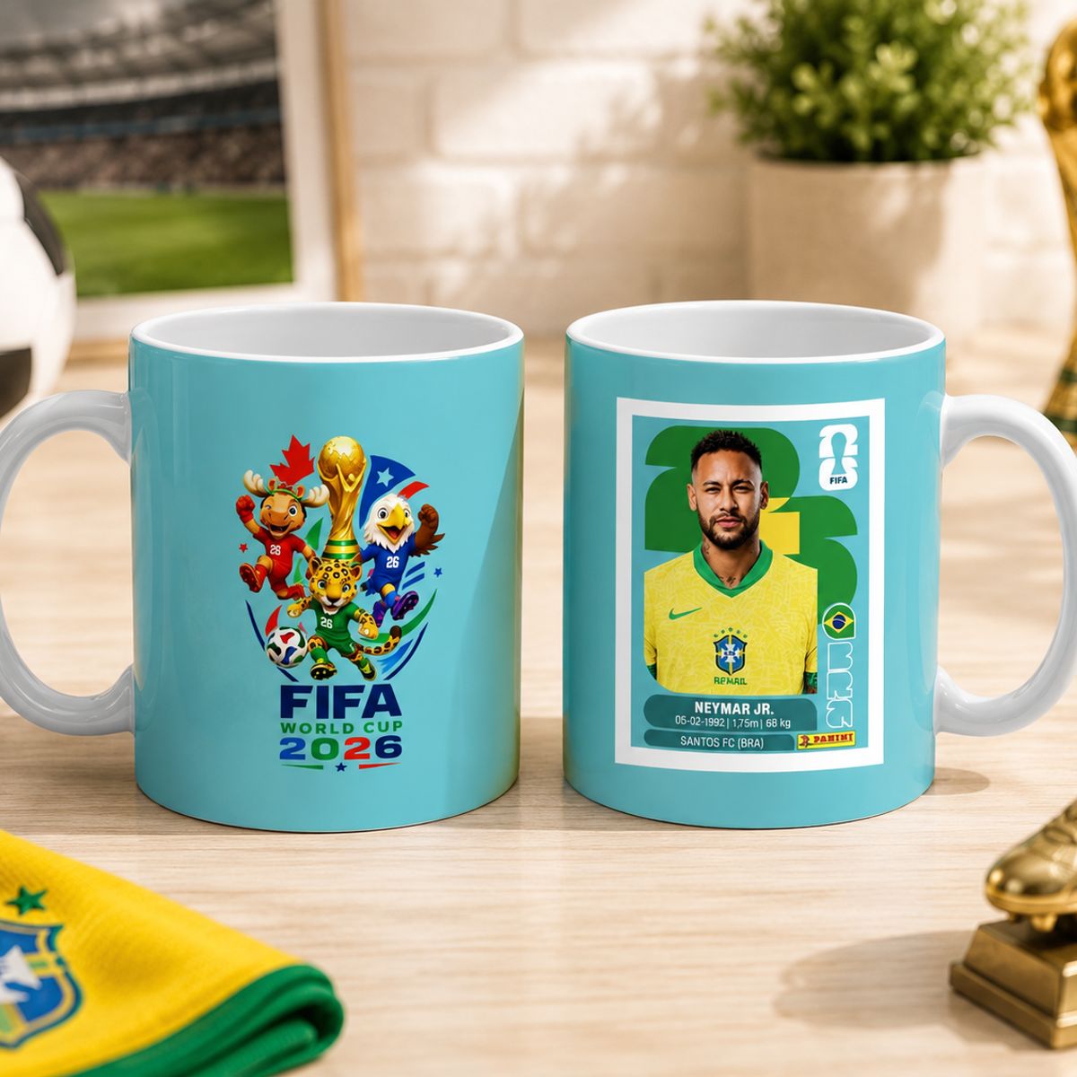GENERICO - Taza personalizada copa mundial, Neymar Brasil