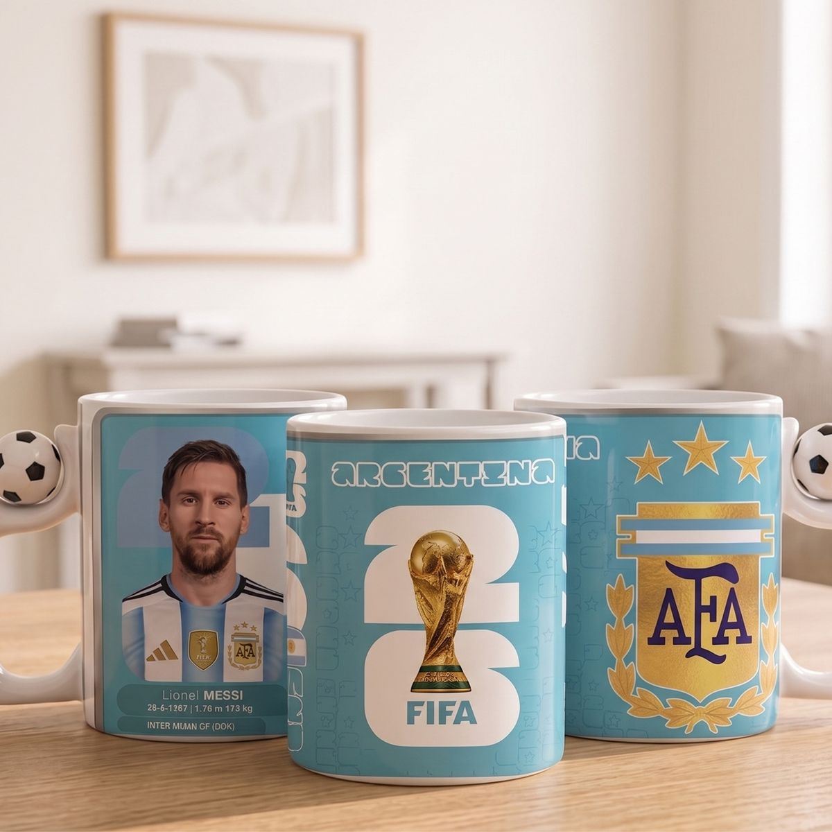 GENERICO - Dia del padre Taza futbol copa mundial de Lionel Messi