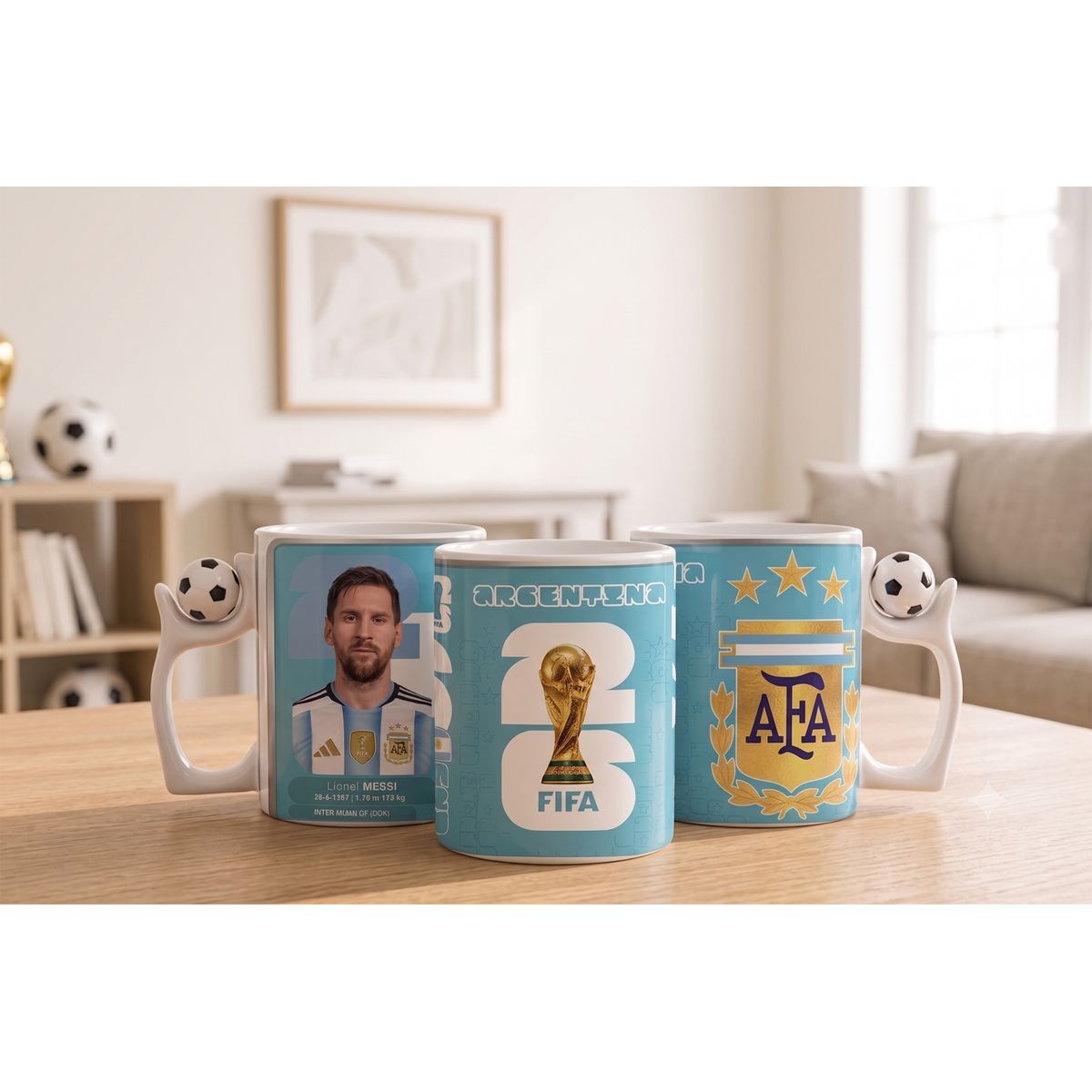 GENERICO - Dia del padre Taza futbol copa mundial de Lionel Messi