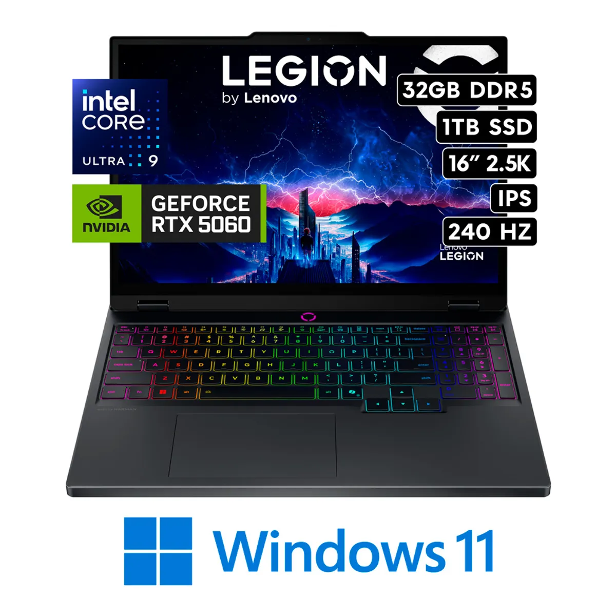 LENOVO - LAPTOP LENOVO LENOVO LEGION 5 16IAX10 - CORE ULTRA 9 275HX 32GB 1TB SSD RTX 5060 8GB  16" 2.5K OLED  - CORE ULTRA 9 275HX 32GB 1TB SSD RTX 5060 8GB  16" 2.5K OLED 240HZ W11