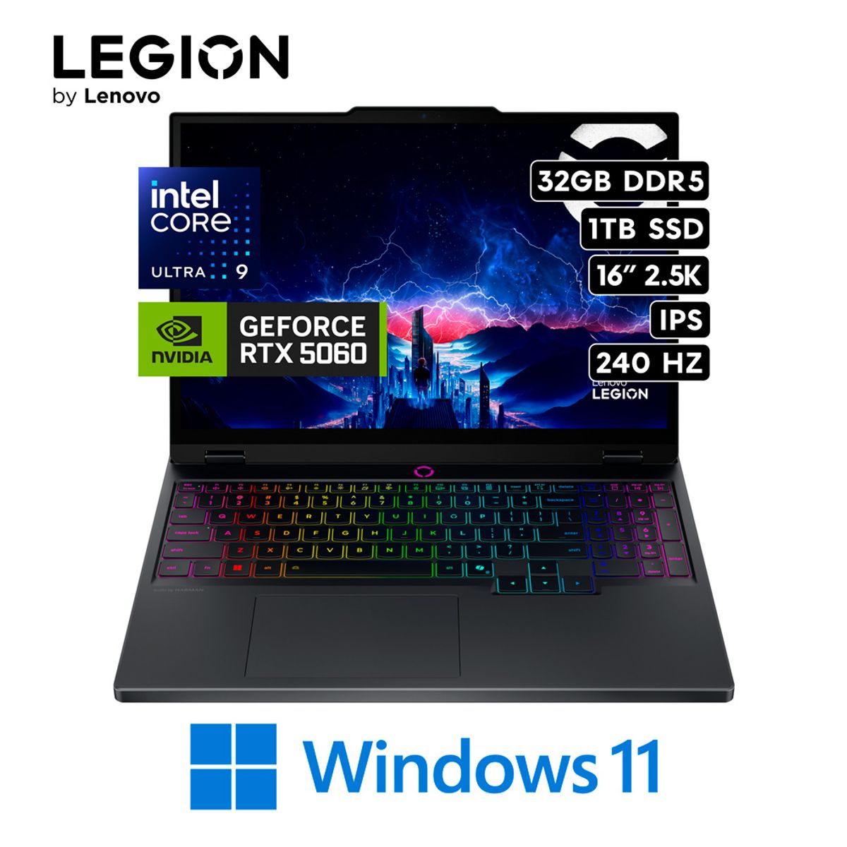 LENOVO - LAPTOP LENOVO LENOVO LEGION 5 16IAX10 - CORE ULTRA 9 275HX 32GB 1TB SSD RTX 5060 8GB  16" 2.5K OLED  - CORE ULTRA 9 275HX 32GB 1TB SSD RTX 5060 8GB  16" 2.5K OLED 240HZ W11