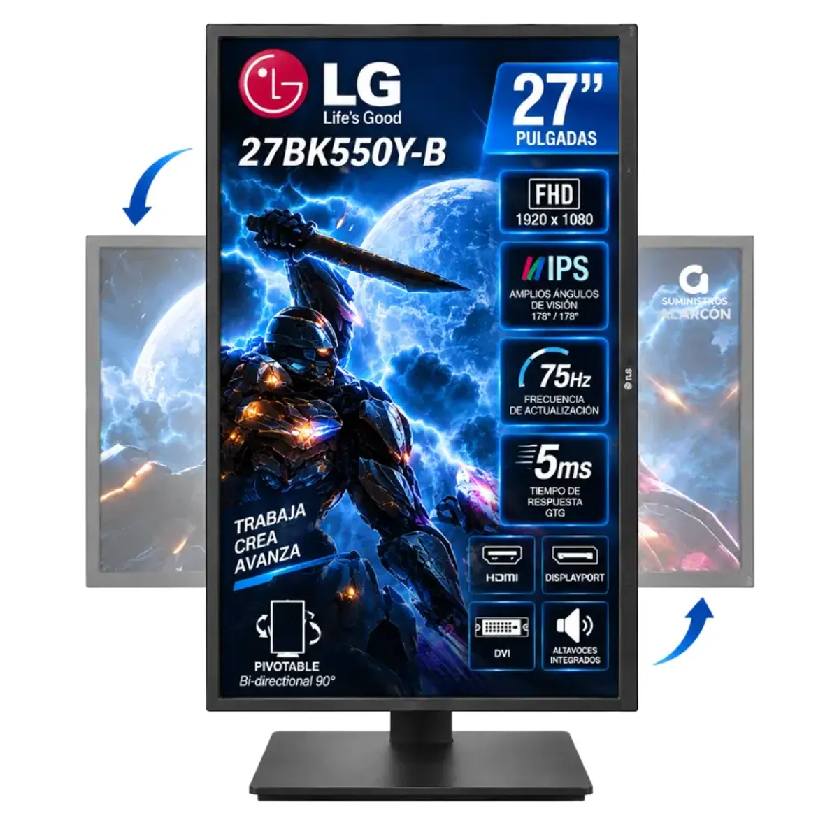 Monitor LG BUSINESS 27BK550Y-B, 27 IPS, FHD, 75Hz, 5ms, marca LG - Foto 2