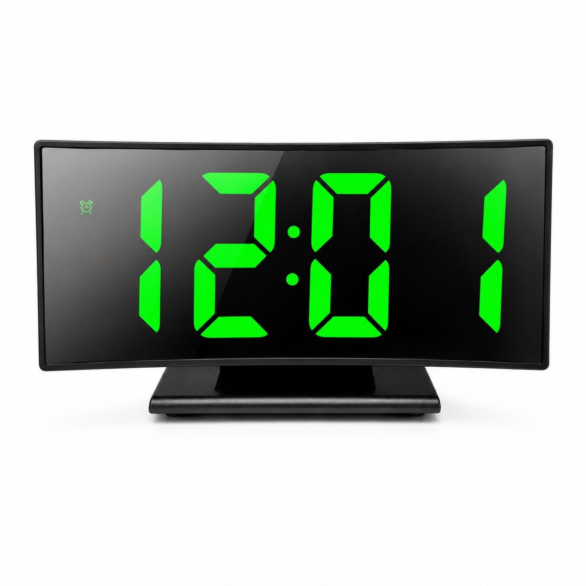 GENERICO - Reloj Digital LED Curvo de Mesa con Alarma, Pantalla Grande y Control de Brillo