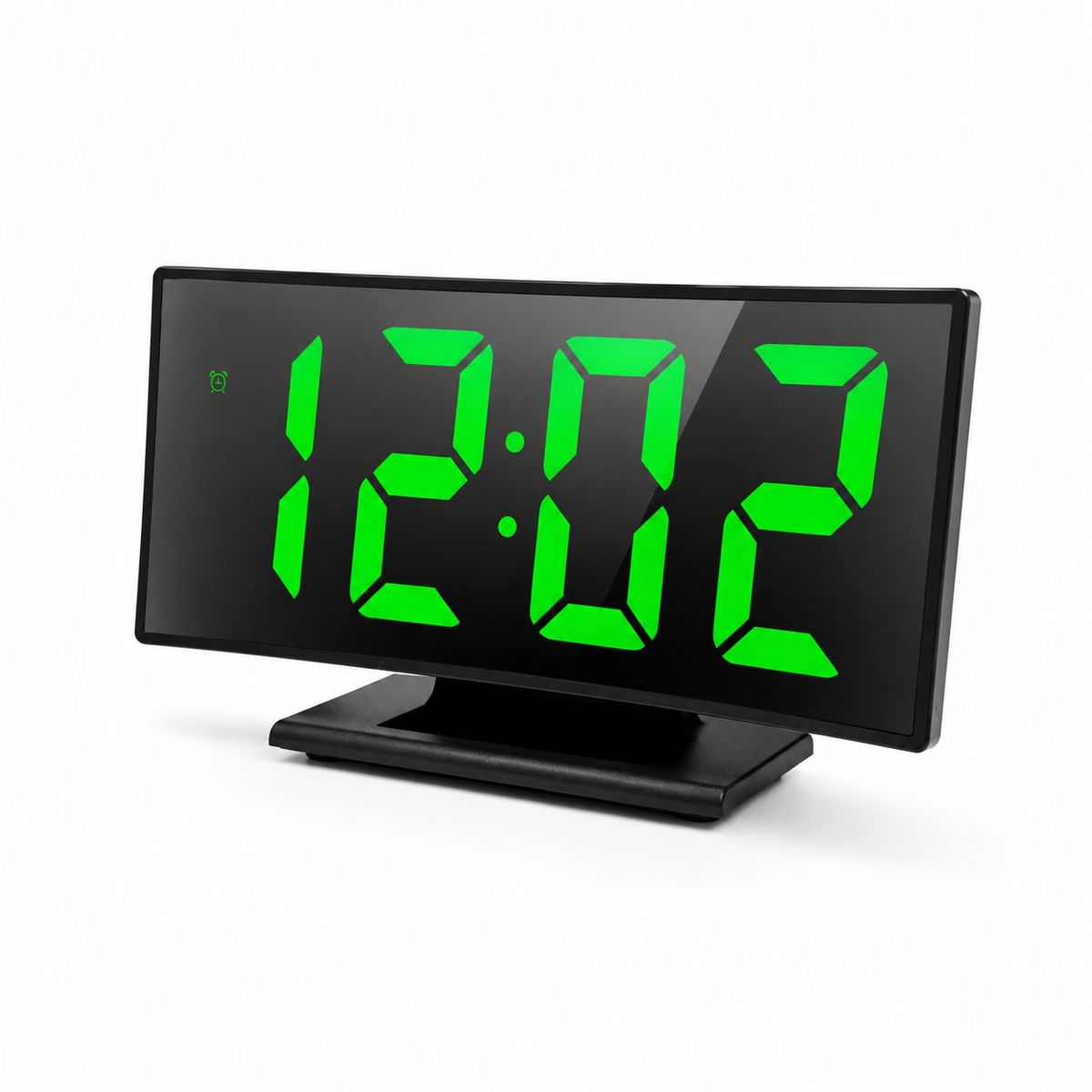 GENERICO - Reloj Digital LED Curvo de Mesa con Alarma, Pantalla Grande y Control de Brillo