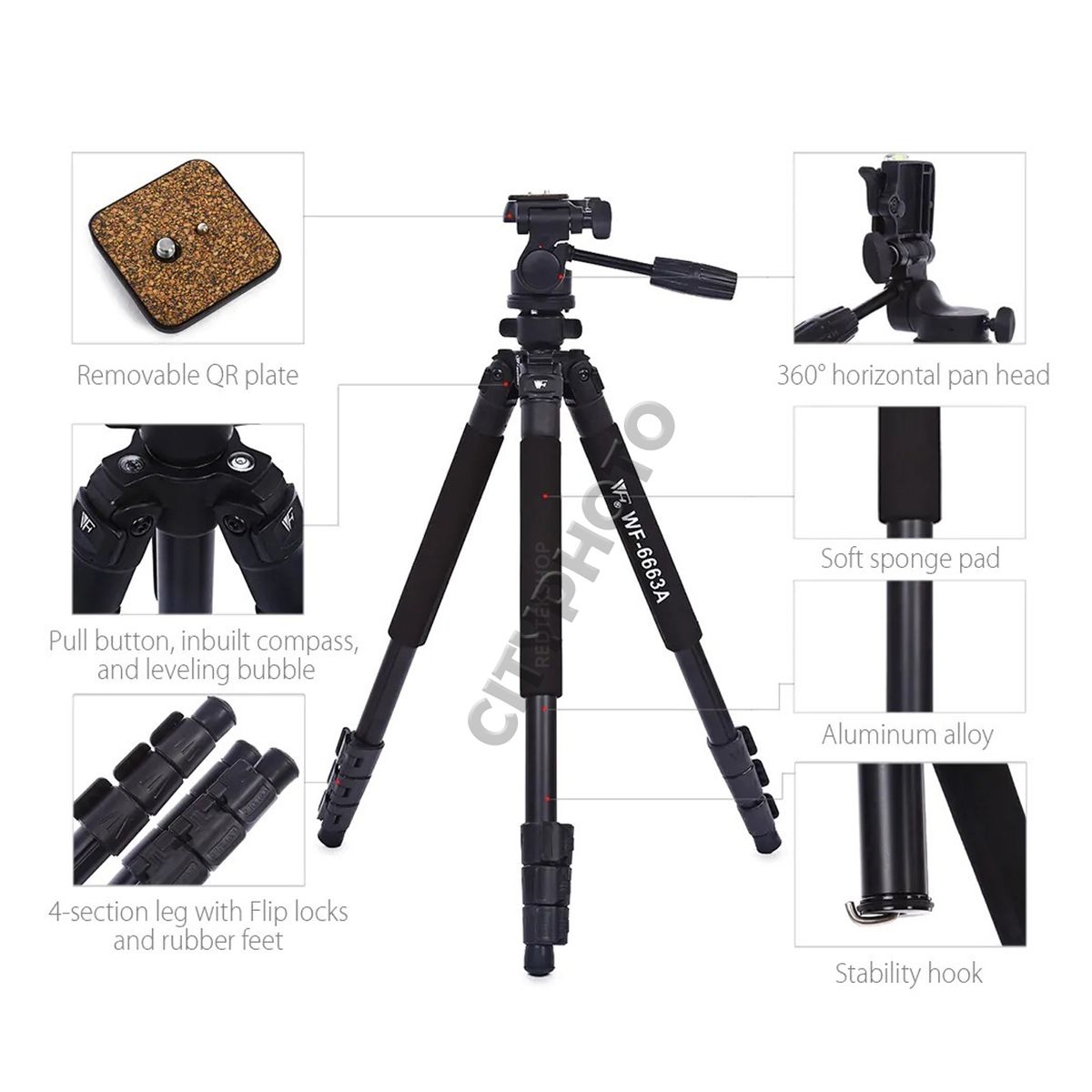 WEIFENG - TRIPODE WEIFENG WF6663A PARA FOTO O VIDEO MONOPOD CABEZAL FLUIDO