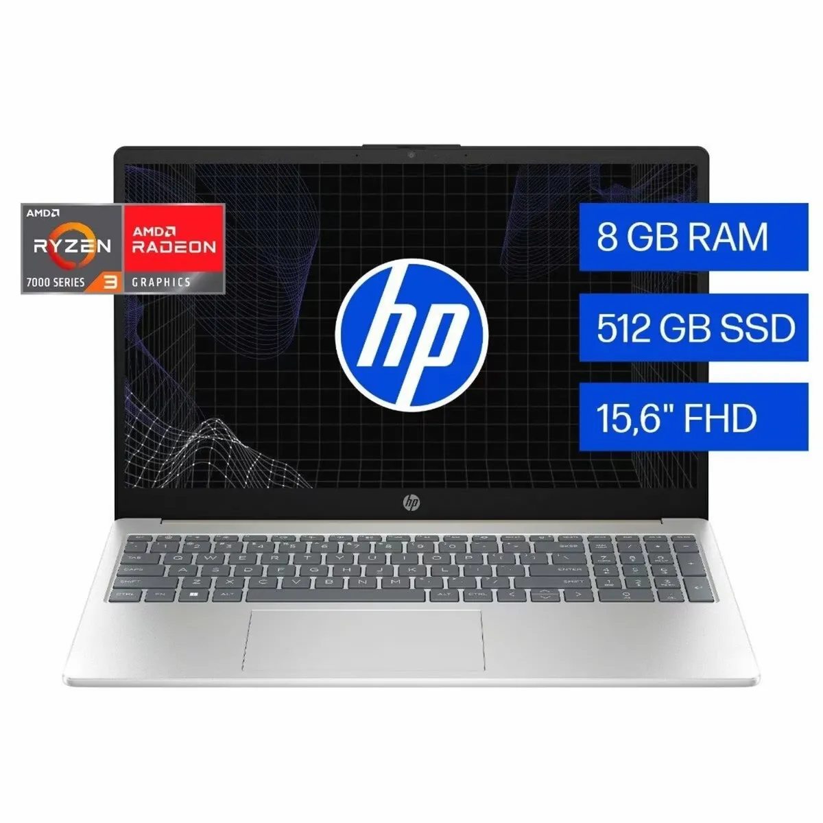 HP - Laptop Notebook HP 15-FC0043LA 15.6" FHD AMD Ryzen™ 3 7320U 8GB LPDDR5 512GB SSD AMD Radeon 610M A1UD1LA