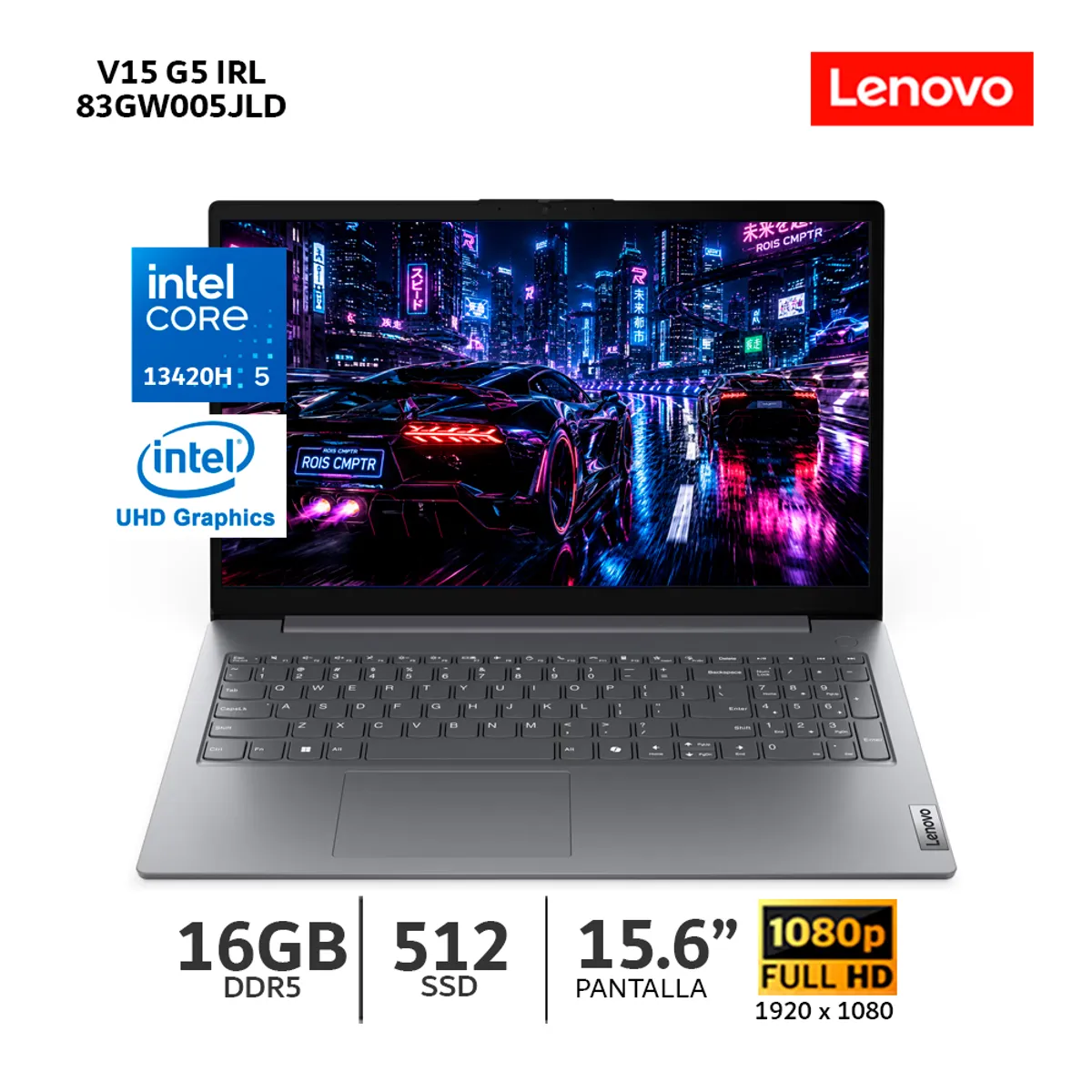 LENOVO - Laptop Lenovo V15 G5 IRL Intel Core i5-13420H 16Gb Ram 512Gb SSD 15.6” FHD-83GW005JLD