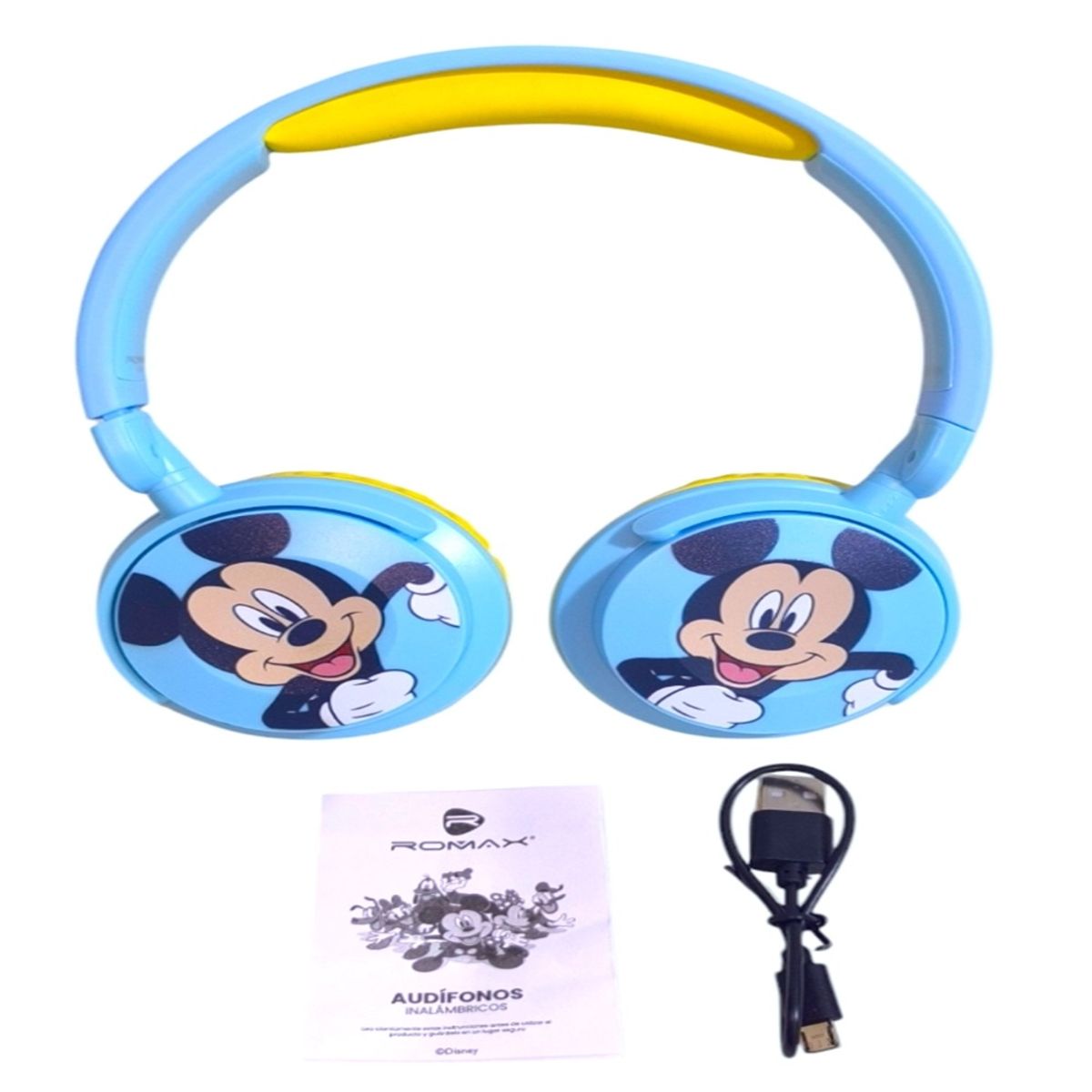ROMAX - AUDÍFONOS ROMAX INALÁMBRICO DISEÑO DE MICKEY MOUSE NIÑOS