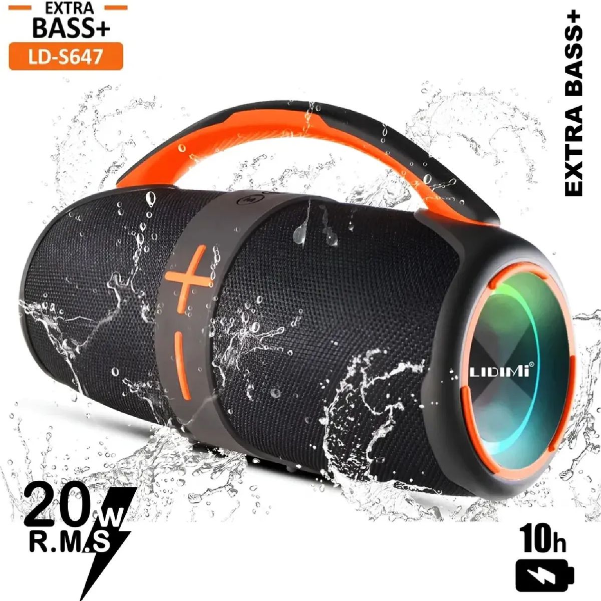 LIDIMI - Parlante Portátil Bluetooth LIDIMI LD-S647 XBASS FM USB - Negro